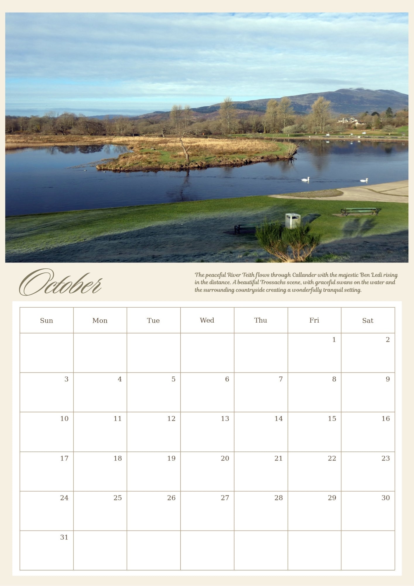 Callander & Surrounding Area 2027 Wall Calendar