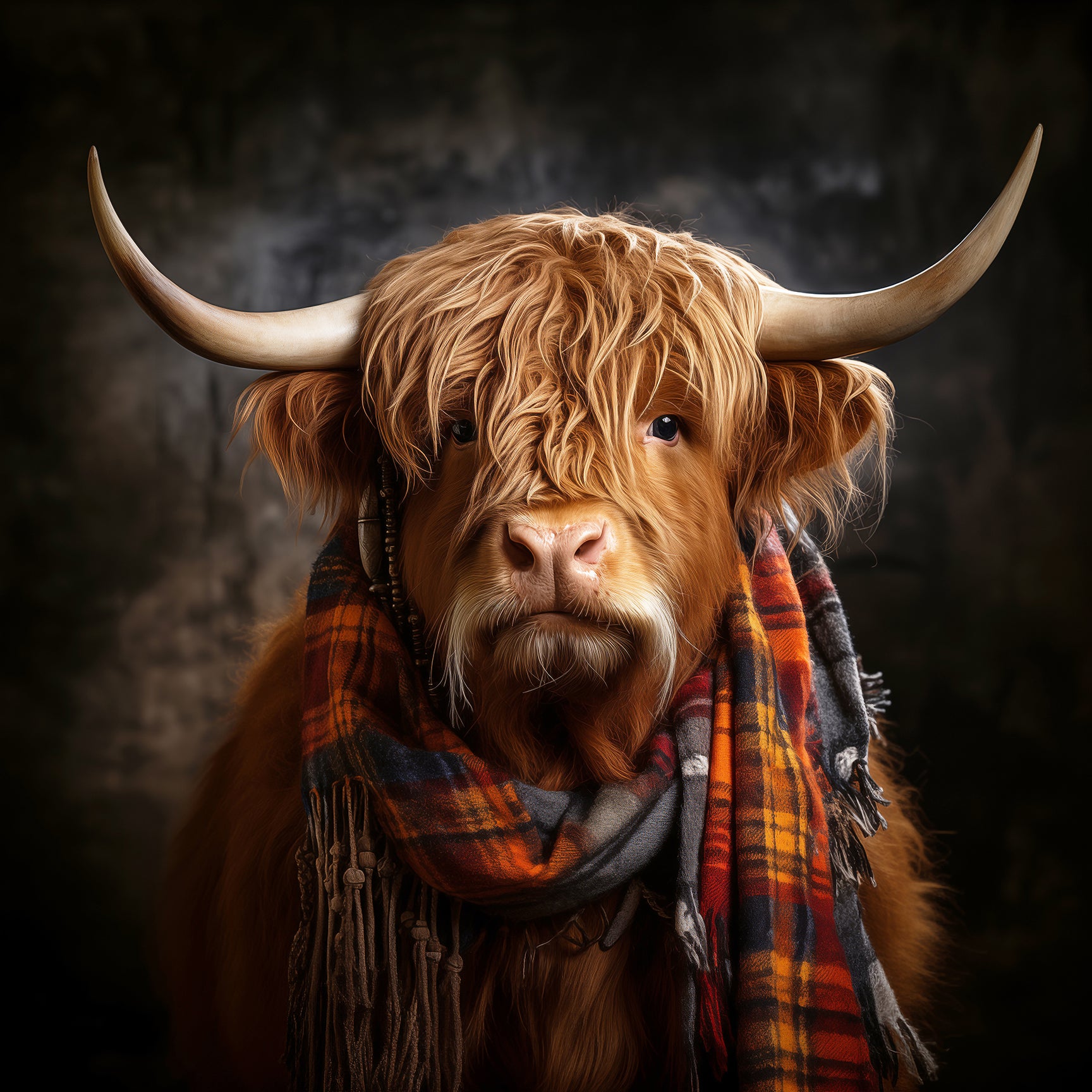 Keiran the Highland Cow – Whimsical Framed Canvas Wall Art