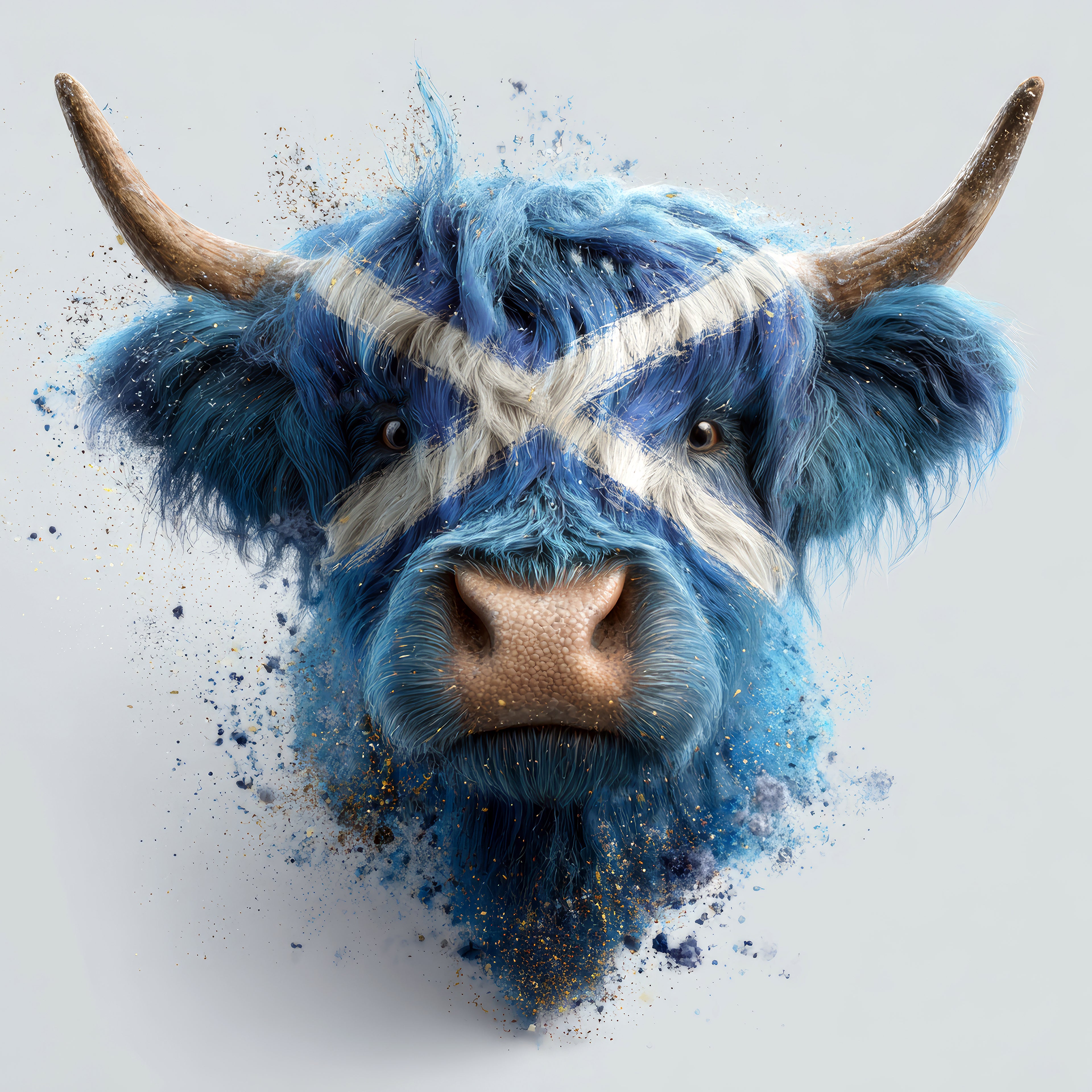 Scotland Coo The Highland Cow – Whimsical Framed Canvas Wall Art