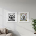 Set of two highland cow street art frames not included