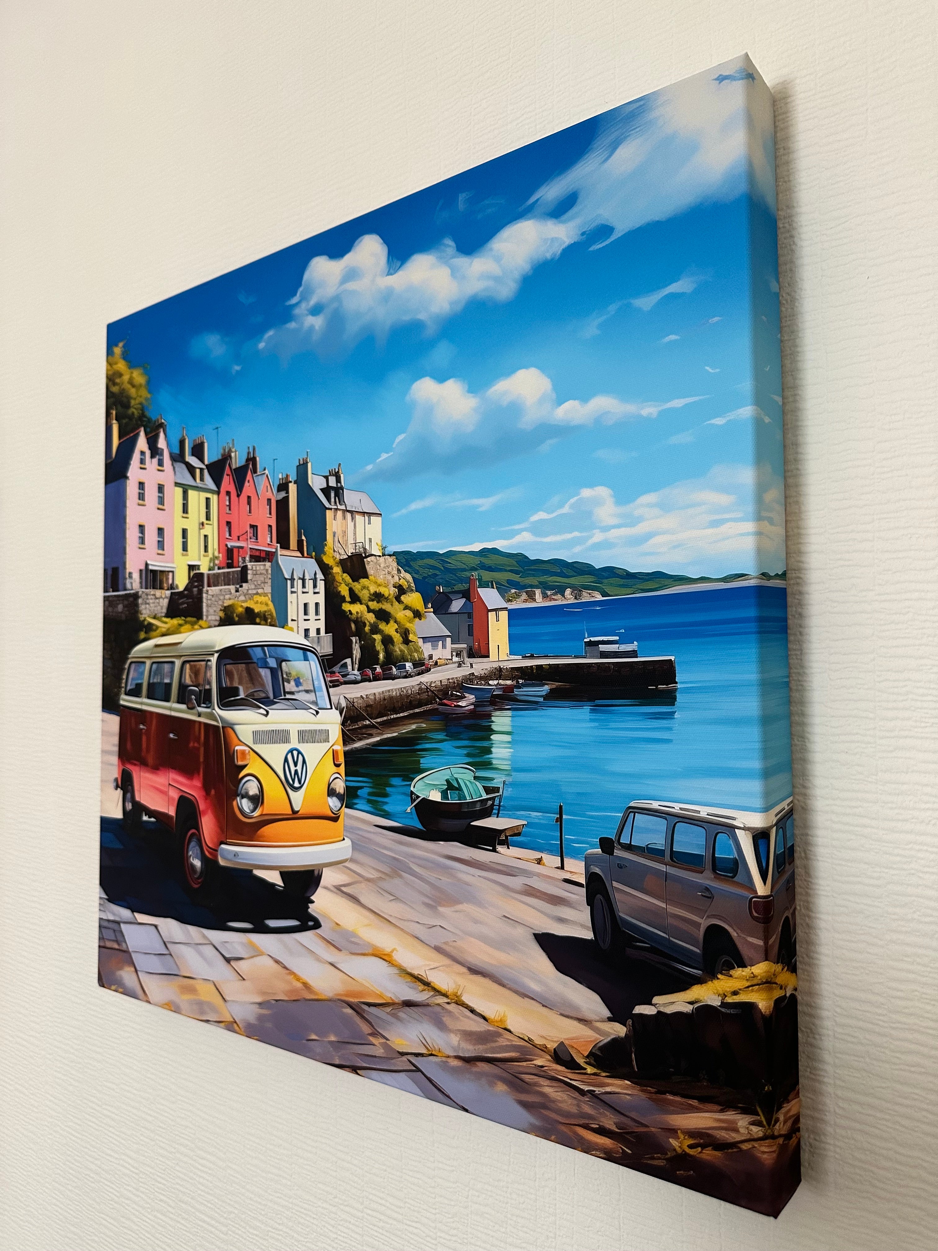 VW camper van canvas wall art 