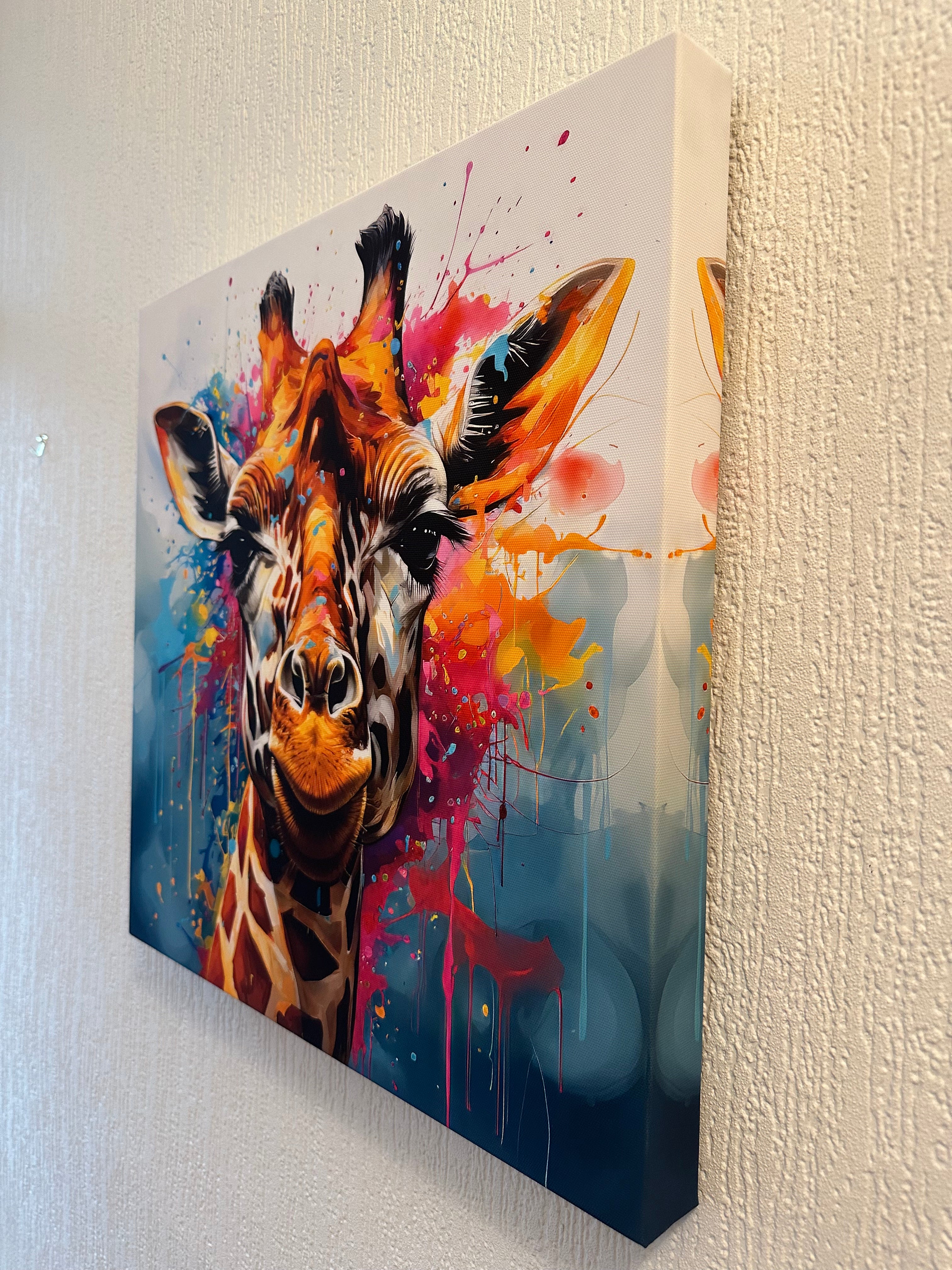 Vibrant Giraffe canvas wall art