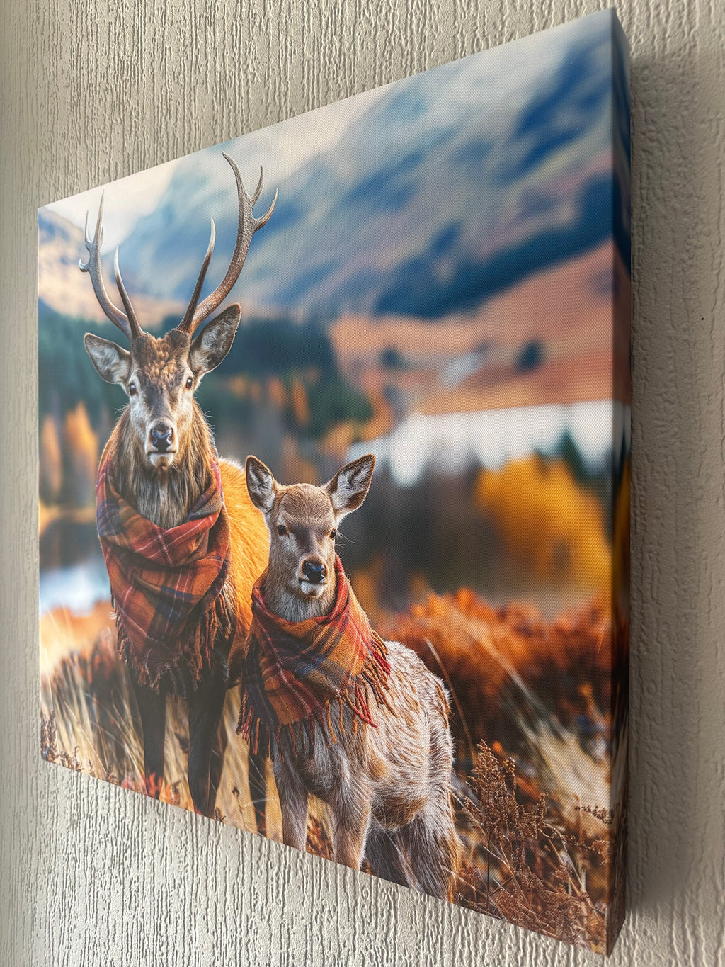 Two highland stags Canvas wall art