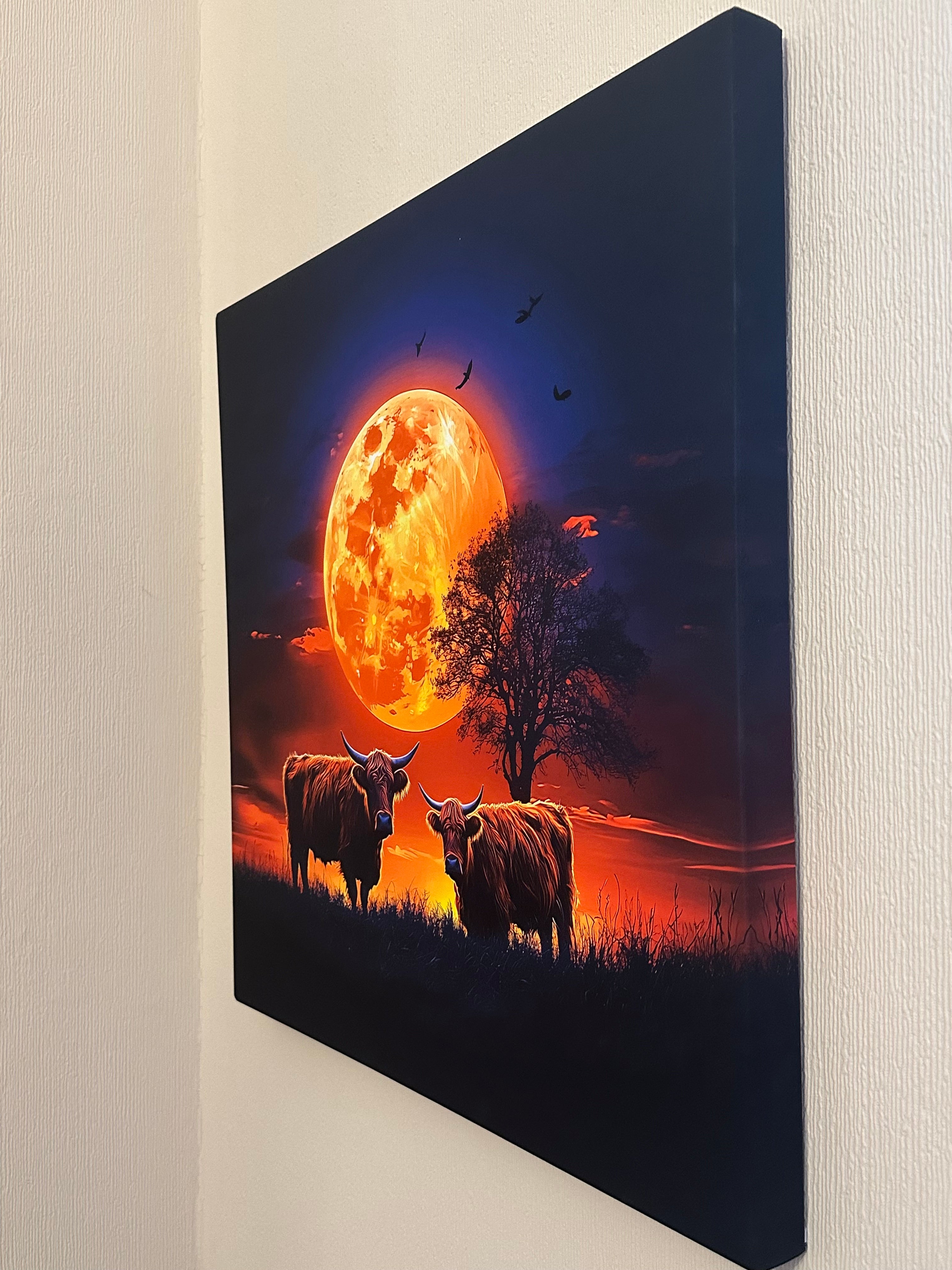 Sunset on the Highland cows