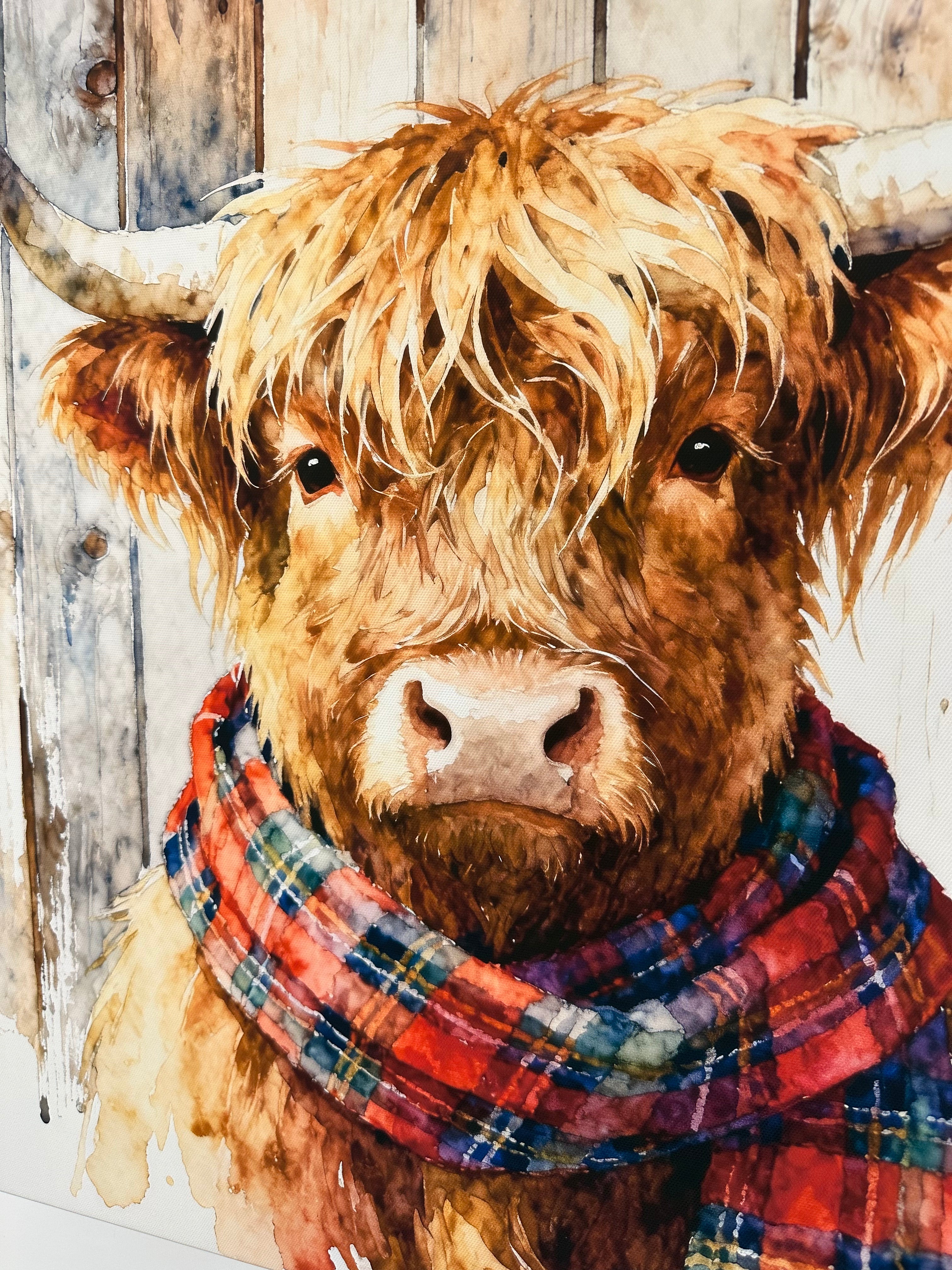 Jimmy The Highland Cow – Whimsical Framed Canvas Wall Art