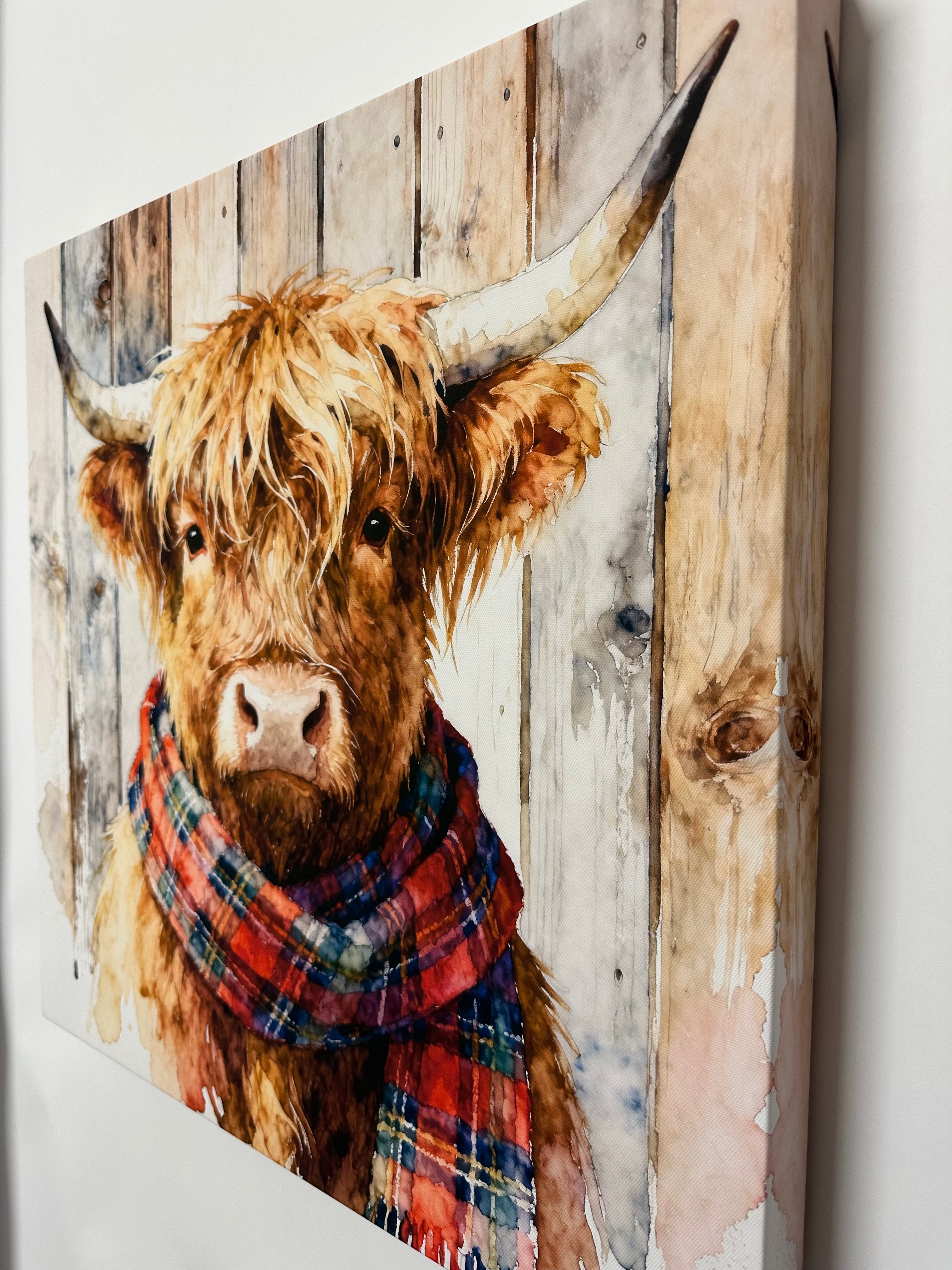Jimmy The Highland Cow – Whimsical Framed Canvas Wall Art