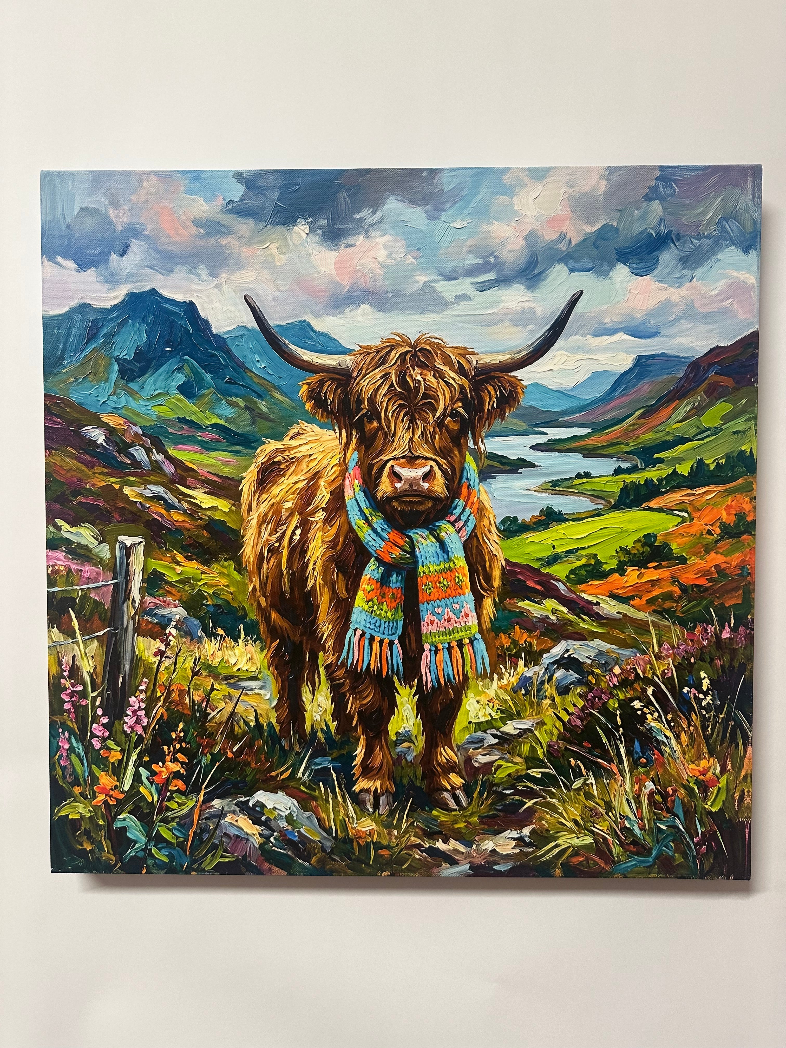 Ah'll Tak The High Road - The Highland Cow - Canvas Wall Art - Wall Decor