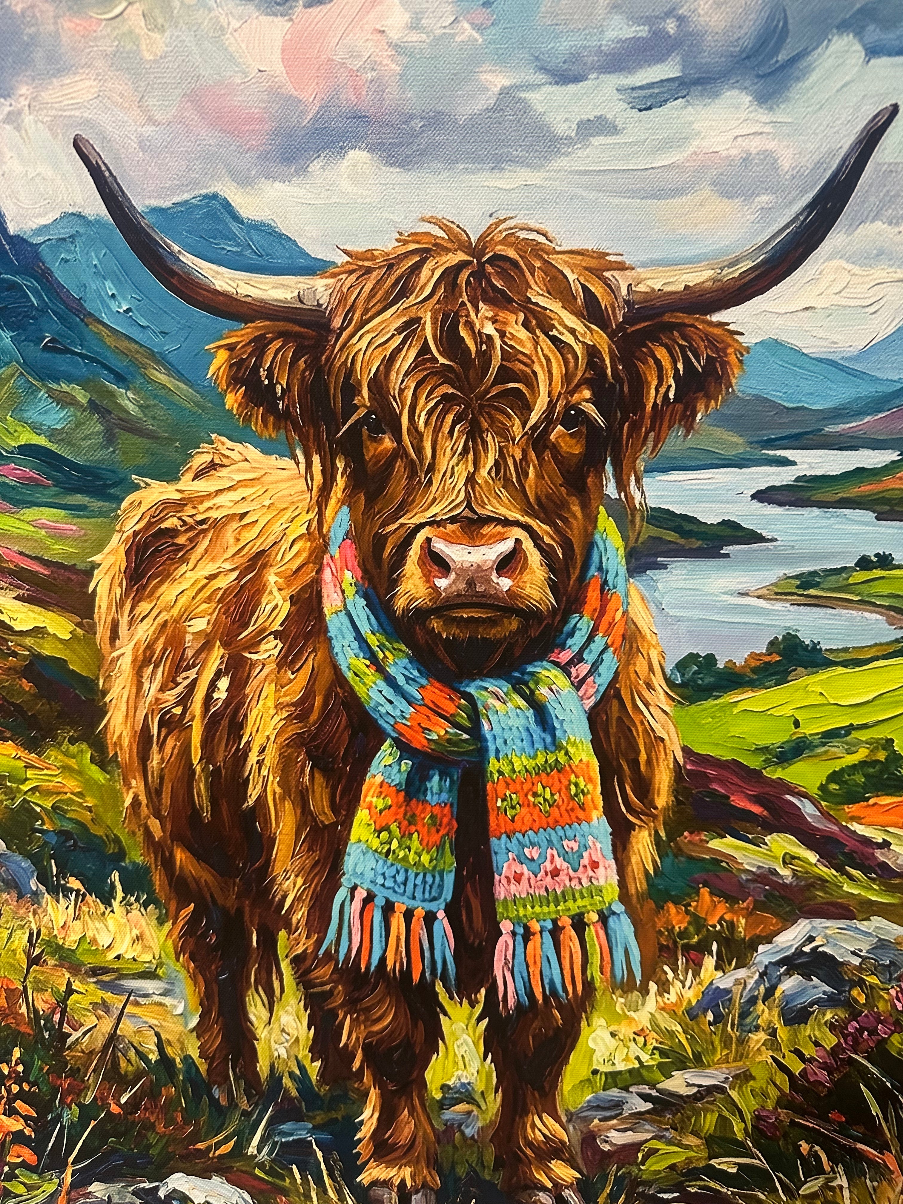 Ah'll Tak The High Road - The Highland Cow - Canvas Wall Art - Wall Decor