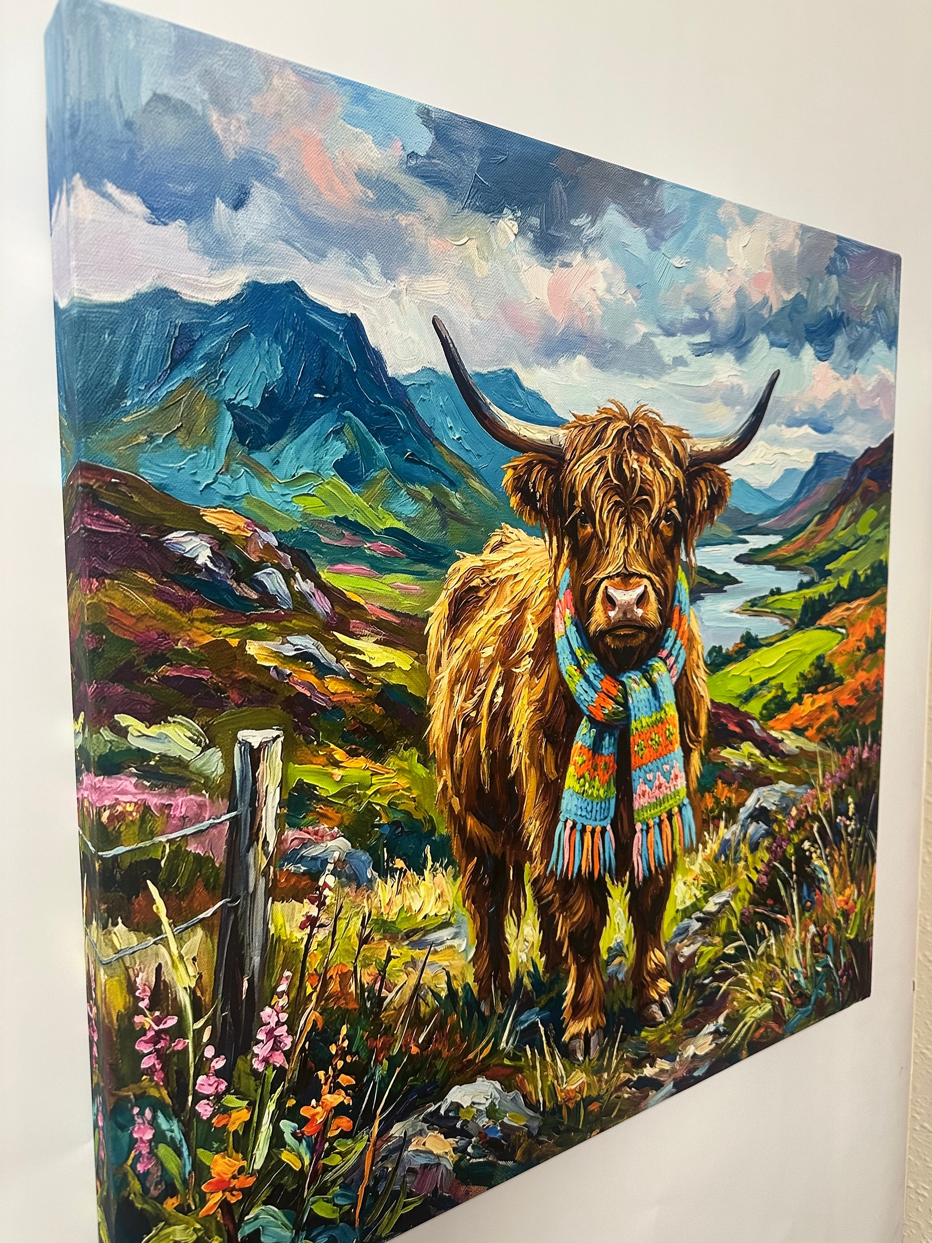 Ah'll Tak The High Road - The Highland Cow - Canvas Wall Art - Wall Decor