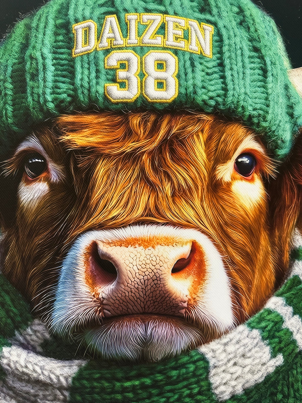 Daizen 38 - The Highland Cow - Football Canvas Wall Art - Home Decor