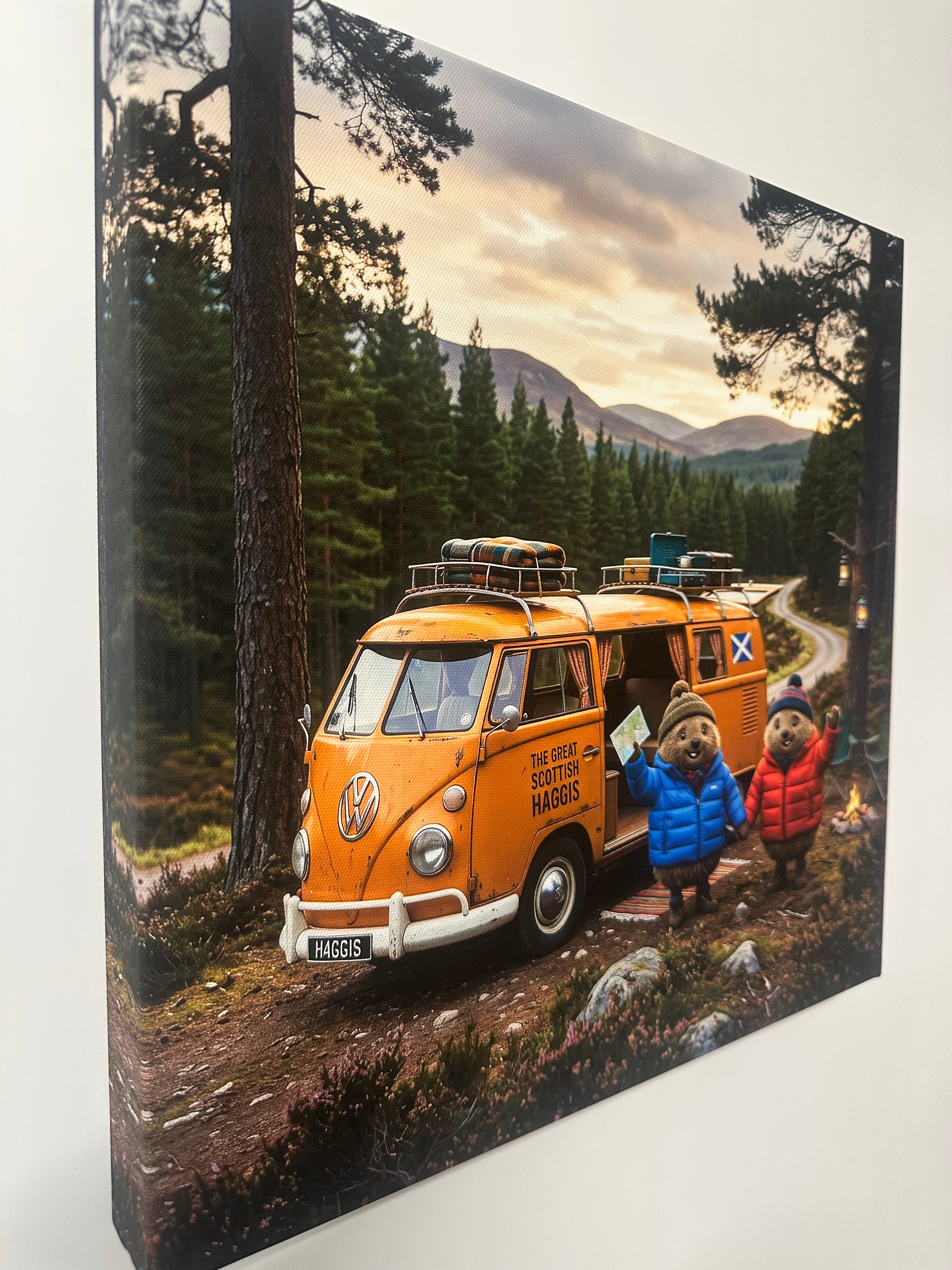 The Haggis Van - Whimsical Squirrel - Canvas Wall Art - Room Decor