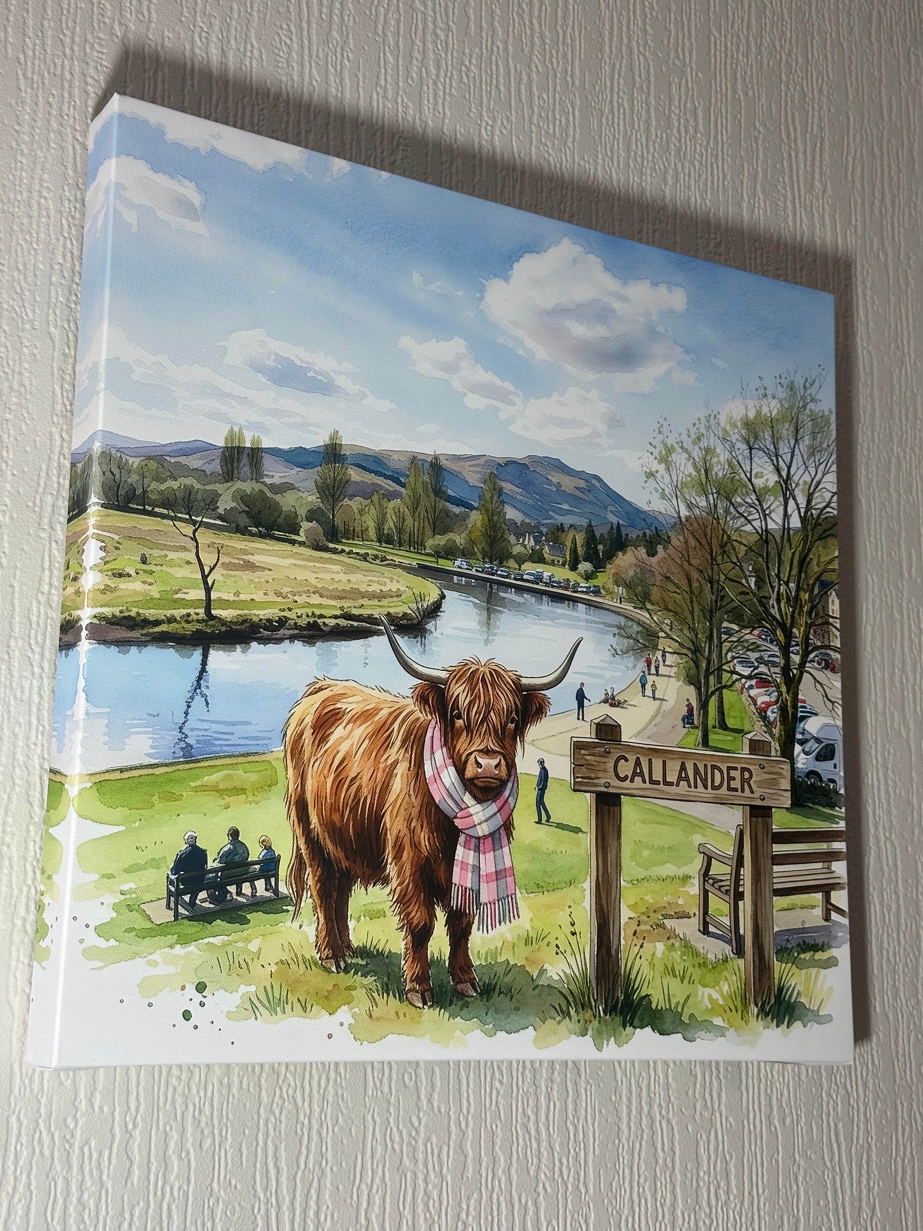 River Teith  Callander- Canvas Wall Art - Place Name - Premium Home Decor.