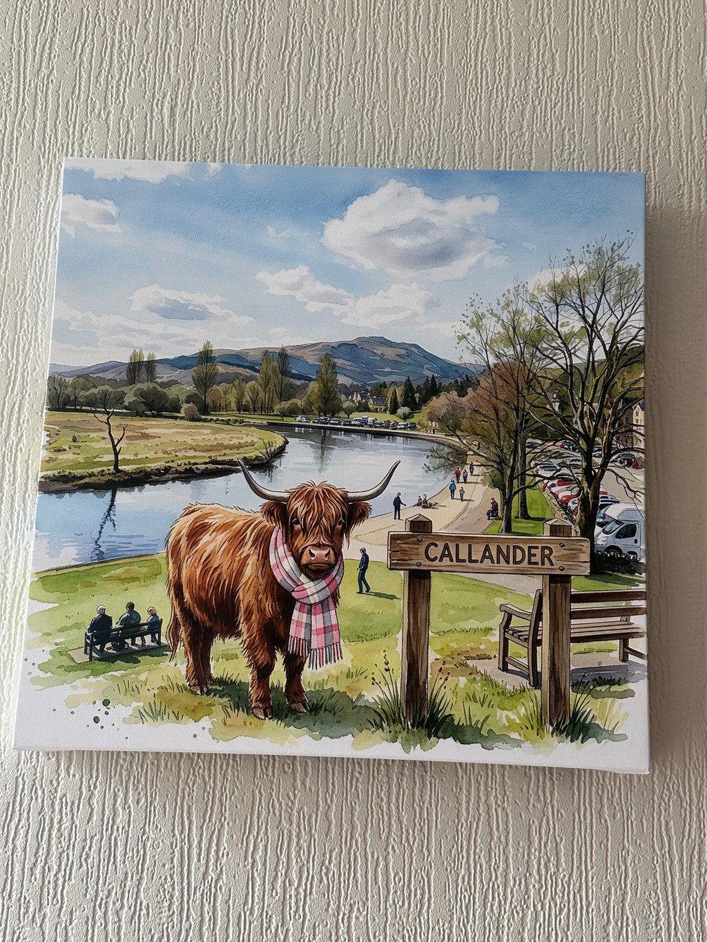 River Teith  Callander- Canvas Wall Art - Place Name - Premium Home Decor.