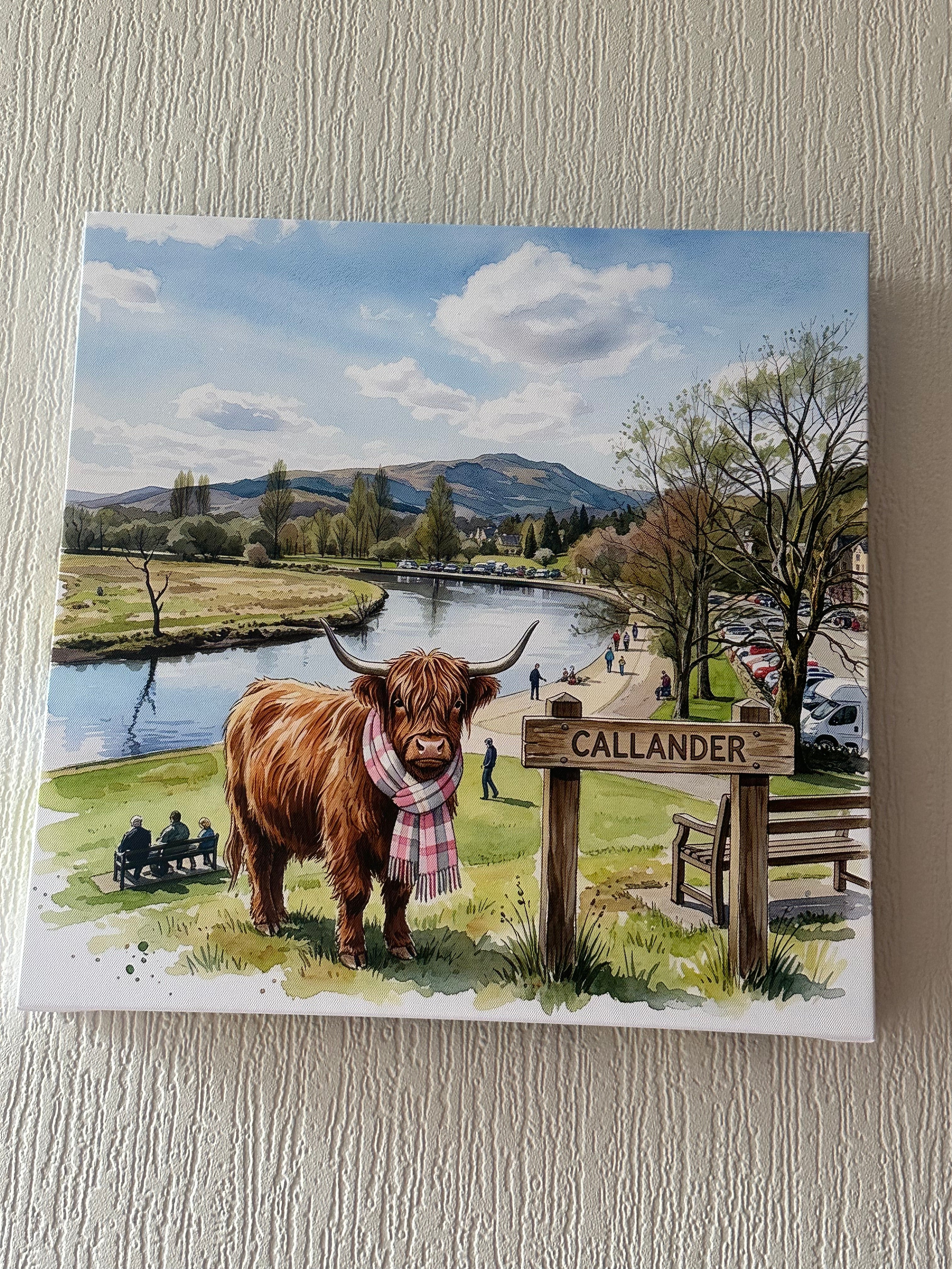 River Teith  Callander- Canvas Wall Art - Place Name - Premium Home Decor.