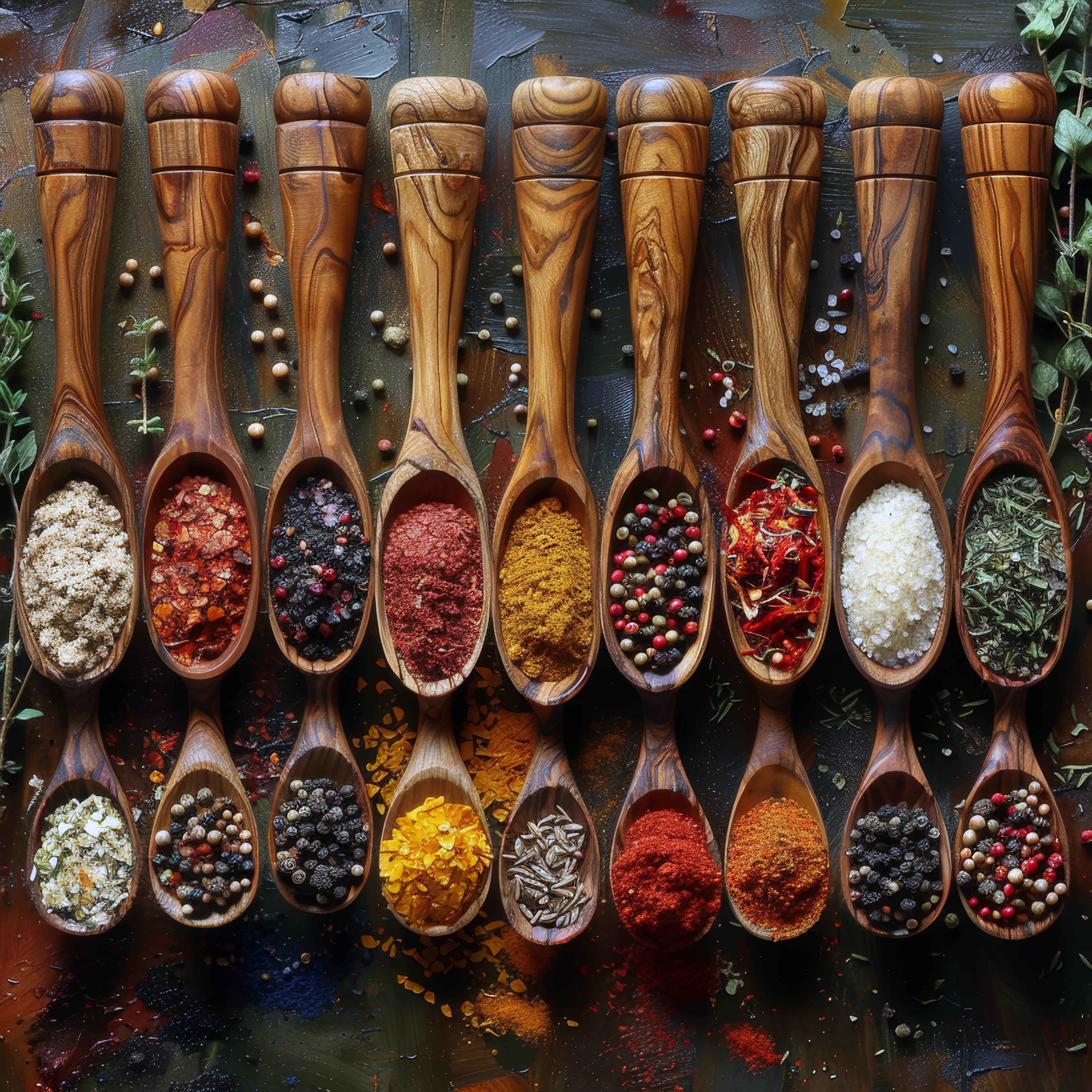 Kitchen Spice Spoons -Kitchen –  Framed Canvas Wall Art