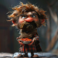 Animated character resembling a gnome or dwarf holding a bowl of red berries.