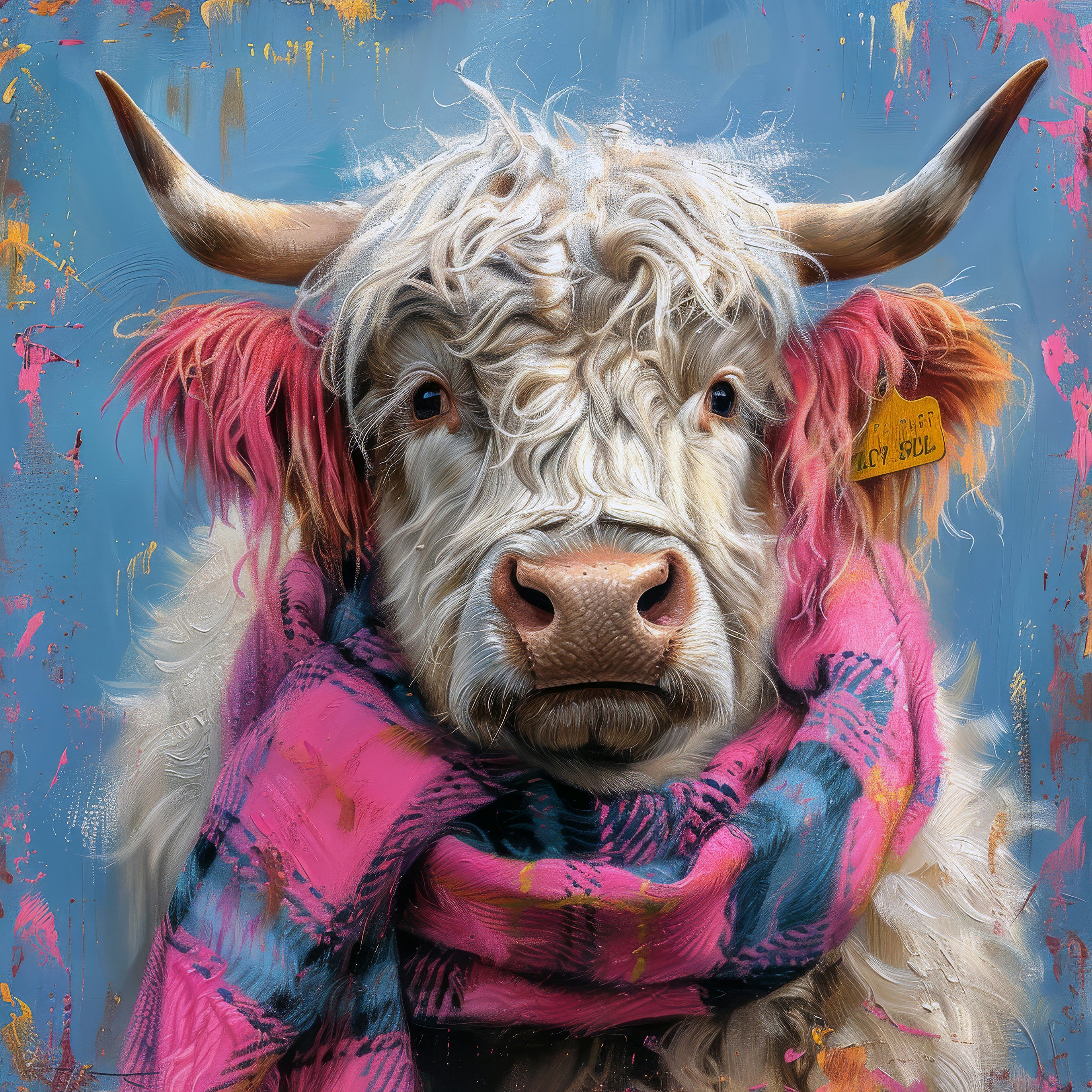 Pink - The Highland Cow - Canvas Wall Art - Wall Decor