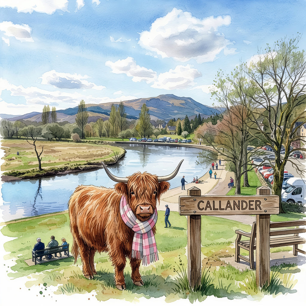 River Teith  Callander- Canvas Wall Art - Place Name - Premium Home Decor.