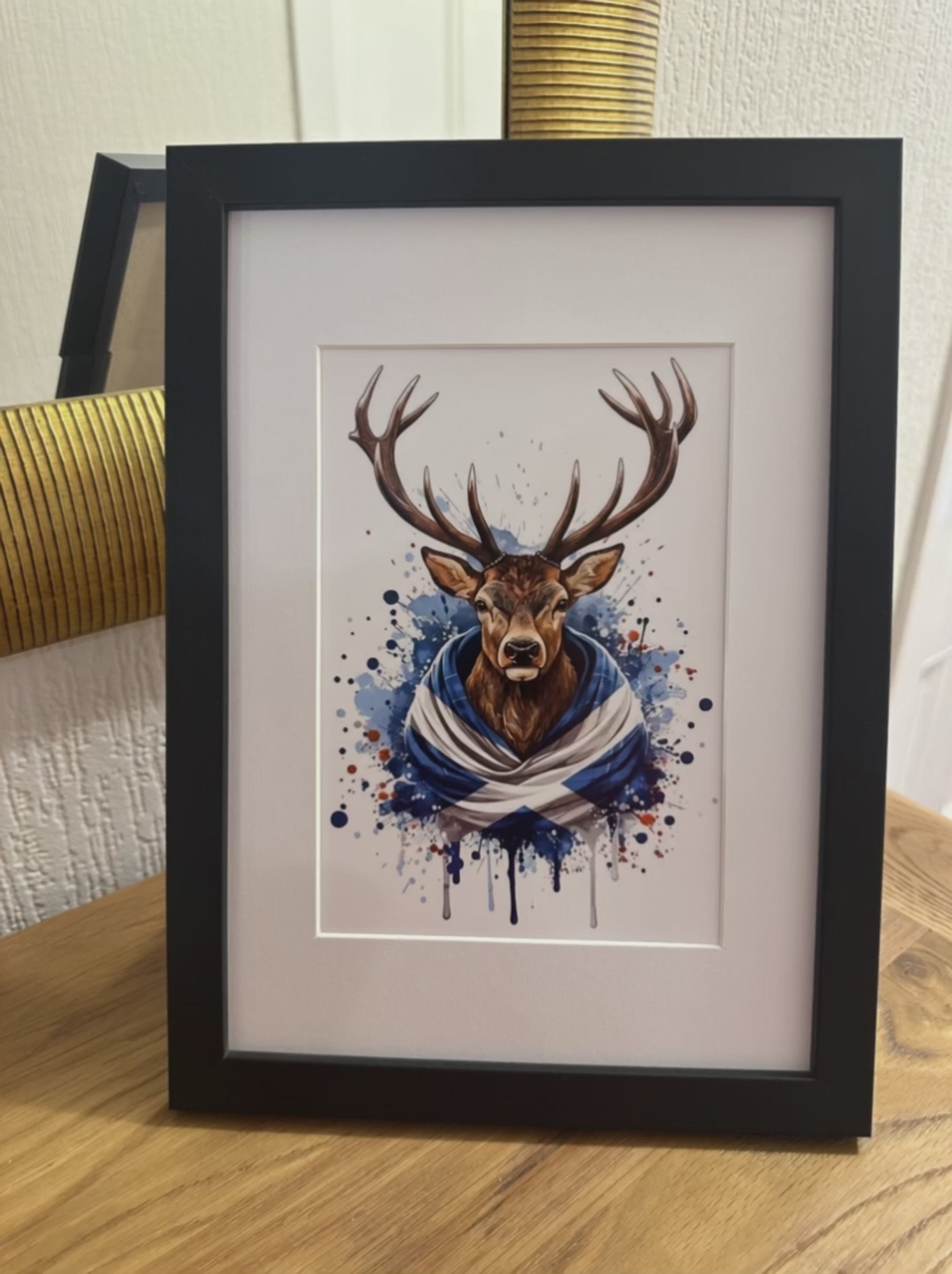 Scot Stag / Scottish Highland Deer / Photo Board With Frame